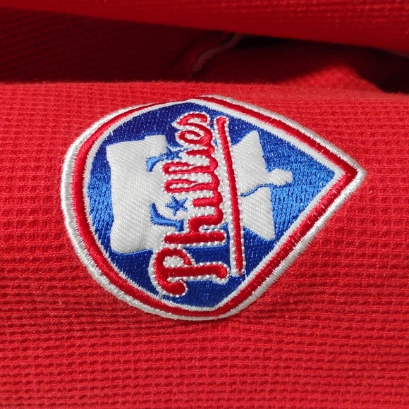 SALE! Philadelphia Phillies Stitches Zip Up Waffle/Fleece Lined Jacket W Hood - Picture 3 of 14